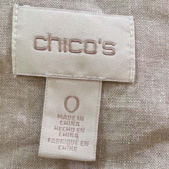 Chico's FOILED LINEN JACKET
Beige Gold Shimmer
100% Linen 3/4
Sleeve Full Zip - Picture 8 of 9